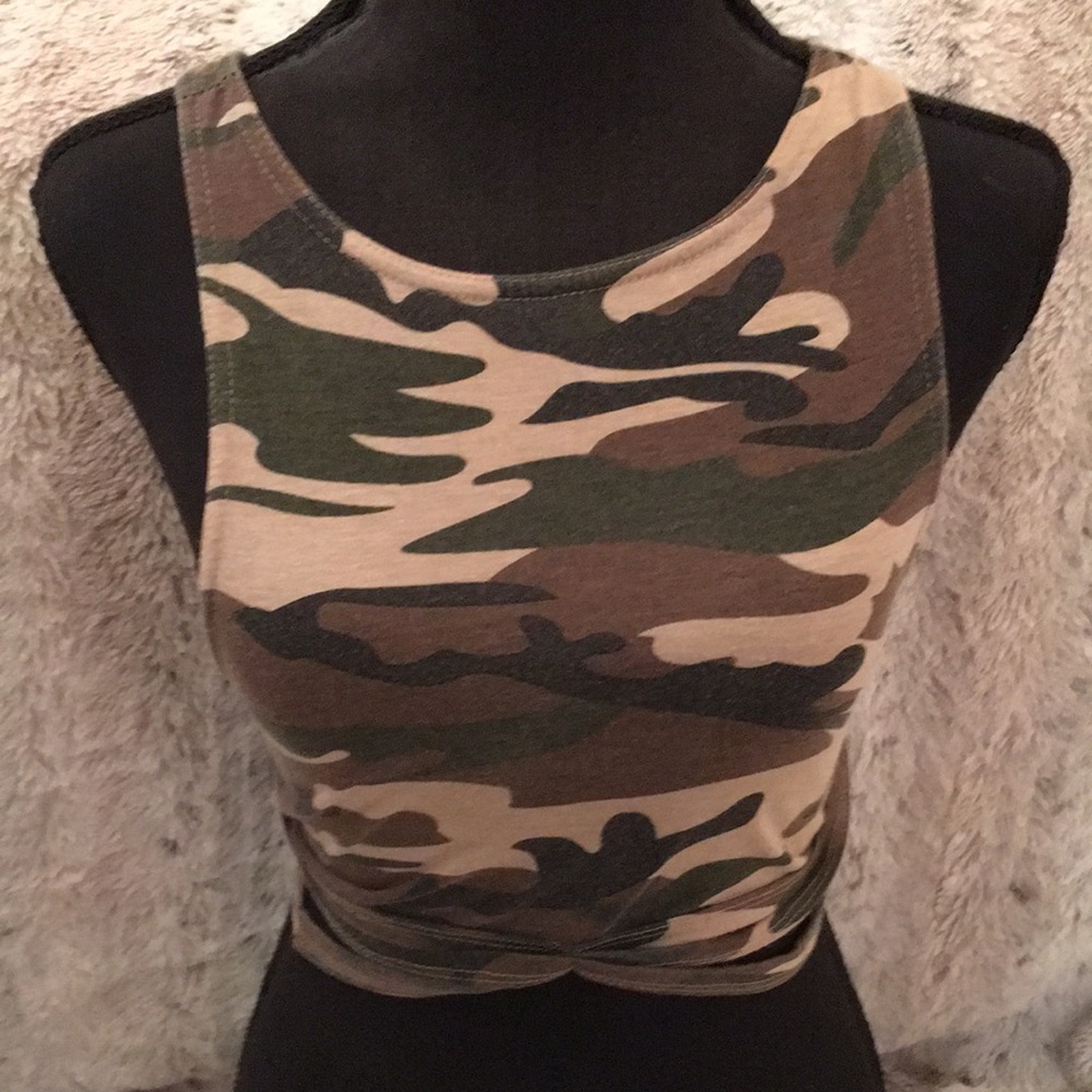 HAODUOYI Tan and Brown Fitted Crop Tank Top - Picture 8 of 10